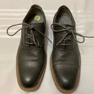 Perry Ellis Mens Dark Grey Lace Up Dress Shoes - size 9